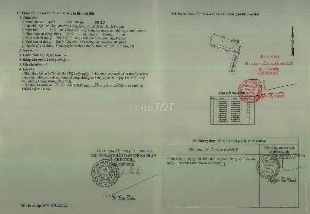 Bán Đất Ngay Làng ĐH Quốc Gia , Đông Hoà , Dĩ An , Đường Xe Hơi