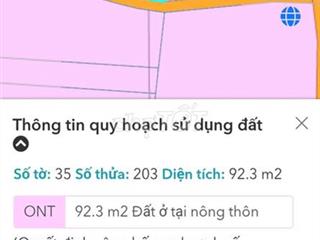 Bán đất thổ cư 92,3m2, cách sân bay 4km, xã Cẩm Đường
