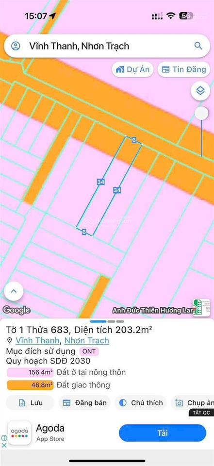 990m2 full thổ cư, khu hòa bình dân cư đông, đường 6m, ngang 30m. giá 13.1tr/m2. sổ riêng