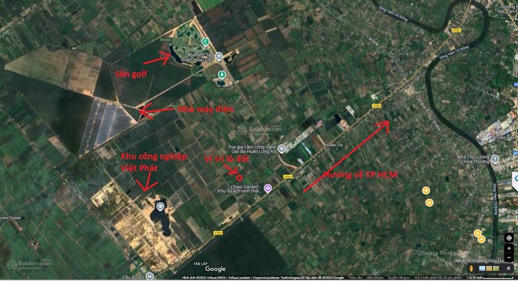 Bán 2.845m2 đất  ấp 4, thạnh lợi, bến lức, long an. giá 2.2 tỷ