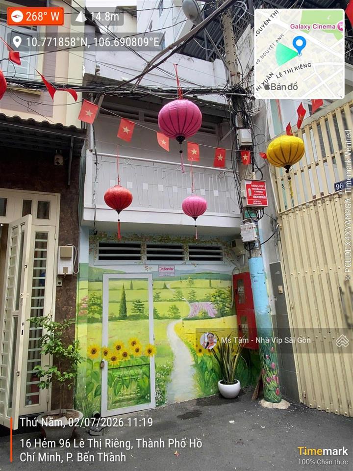 Chỉ 9.9 tỷ có ngay nhà bến thành q1 hẻm 8mcấp 4 tiện xây mớisổ sẵn cc ngay 0932 723 *** ms tâm