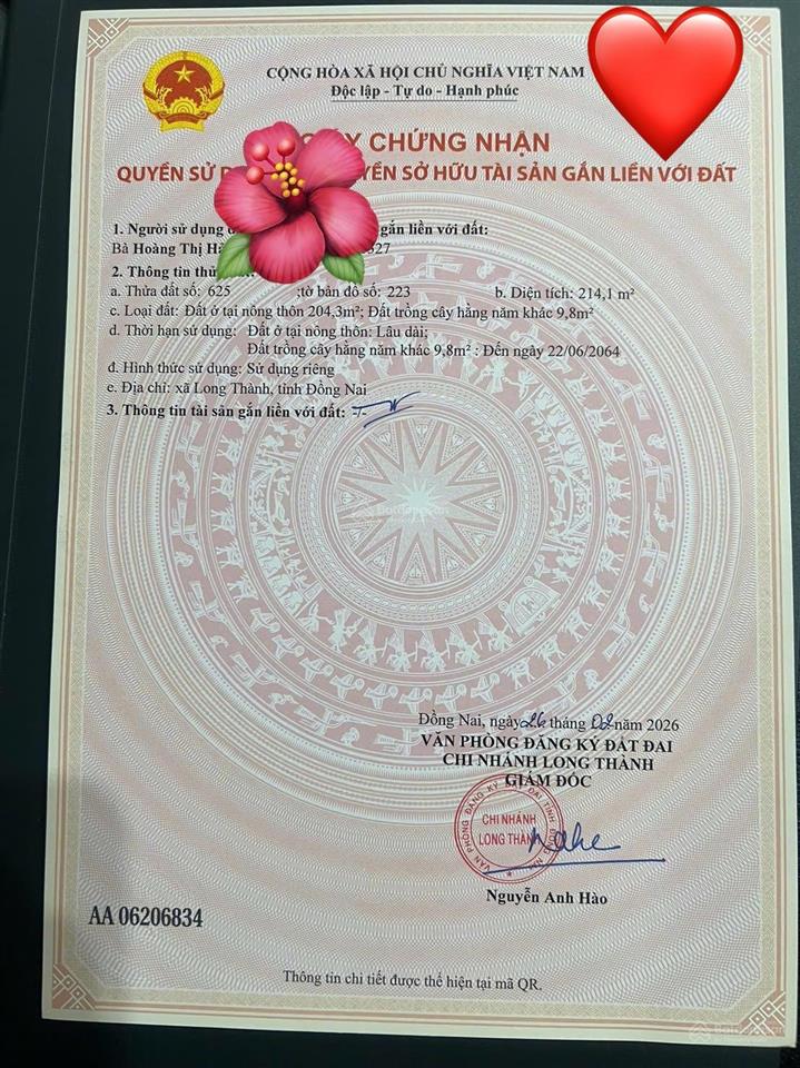Chính chủ  bán đất trung tâm phường long thành, giá tham khảo tốt trong khu vực   0904 433 ***