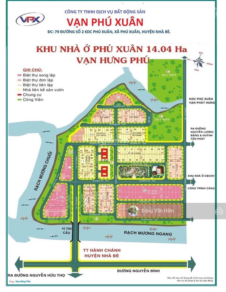 Bán nền biệt thự liên lập kdc vạn hưng phú, xã phú xuân giá 46.5tr/m² có thương lượng