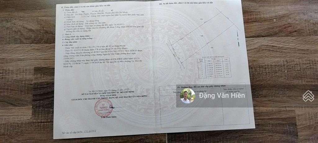 Bán gấp 1235m² mặt tiền đường liên ấp 2  3 xã hiệp phước, giá 3 triệu/m²