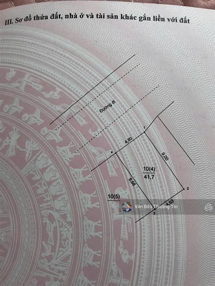 Bán lô đất đẹp tặng nhà hồng vân thường tín  dt 41,7m2 mt4.8m giá 135 triệu.m2