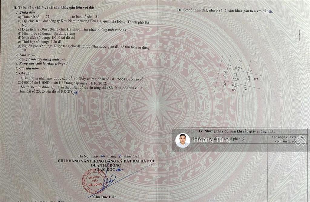 Nhà riêng bán tại ngõ 804, quang trung, 4,5 tỷ, dt 25m2