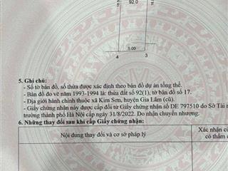 ÔTÔ THÔNG, LÔ GÓC 92M2 KIM SƠN, GIA LÂM, MT 5M, HẬU 5M, GẦN CHỢ, TRƯỜNG HỌC, GIÁ 65 TR/M2