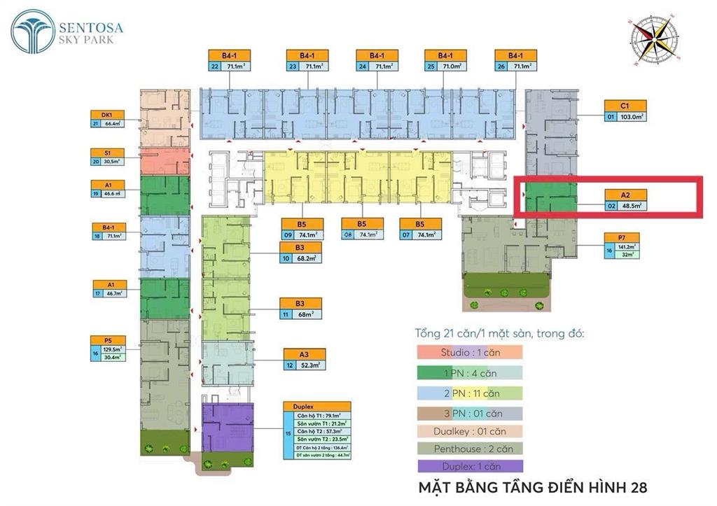 Cần bán căn hộ chung cư cao cấp sentosa sky park 1,5 ngủ full đồ