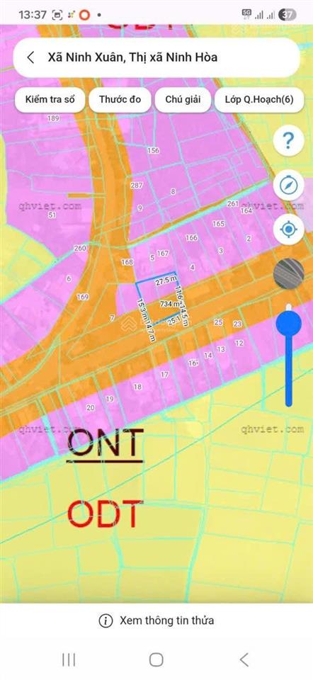 Cần bán đất mặt tiền dt6 ninh xuân nằm giữa ngã 3 ninh xuân với điểm giao cắt cao tốc khánh hòa