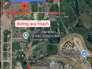 Bán lô đất 60m2 tái định cư áp tràn 2 mặt tiền, khu đô thị bắc sông cấm, 5' tới vũ yên, tttp