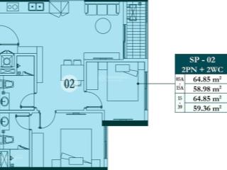 Bán căn hộ chung cư 2pn 2vs dt 59m2 view hồ tòa sp sky oasis kđt ecopark hưng yên,  0913 969 ***