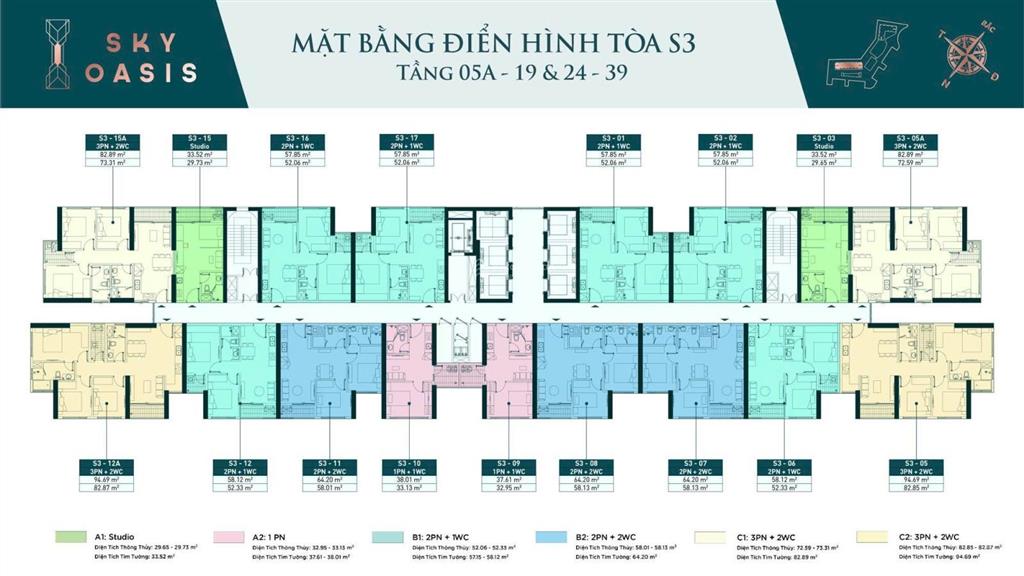 Bán gấp căn hộ tòa s3 sky oasis kđt ecopark view đảo hướng đn, giá rất tốt,  0913 969 ***