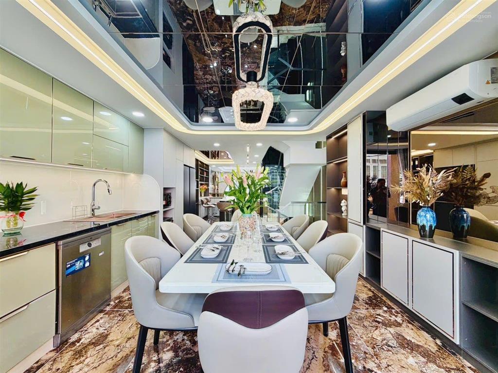 Siêu phẩm xây mới thiết kế có thang máy gần siêu thị emart2 ngang 4.2 x 18m trệt lửng 4 lầu xây mới