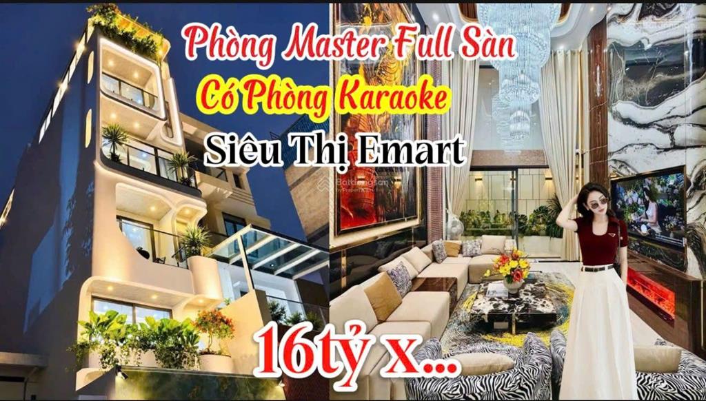 Nhà phố luxury  đối diện chung cư khang gia kế bên siêu thị emart 4 x 21 nhà 6 tầng hẻm thông 8m