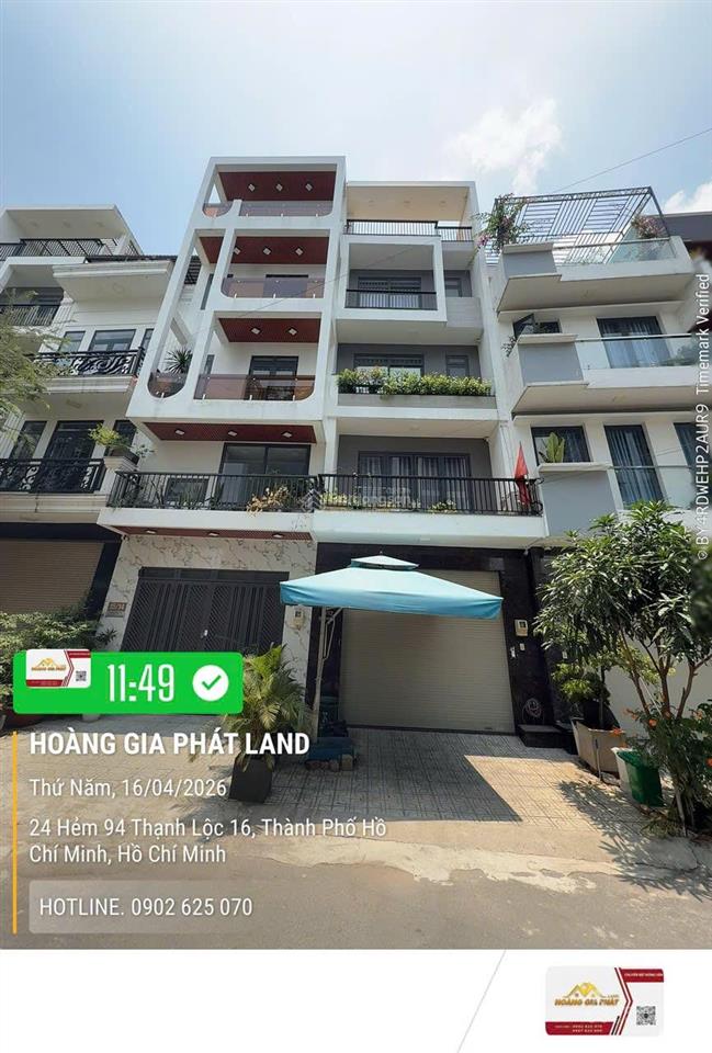 Nhà 4 lầu hẻm nhựa 12m gần cầu an lộc  giáp nguyễn oanh gò vấp.dt. 4.7m x 11 m khu vip cao cấp. re