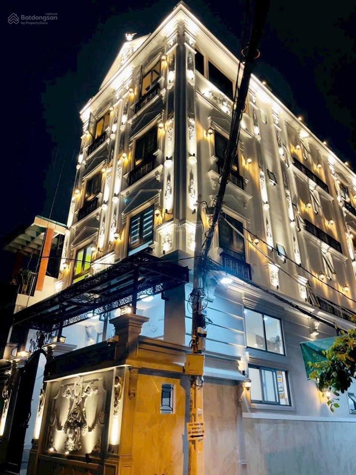 Chdv 2 mặt tiền hẻm thông 7m lê quang định 1 trục. 15 phòng cao cấp + thang máy  cho thuê 125tr/ t