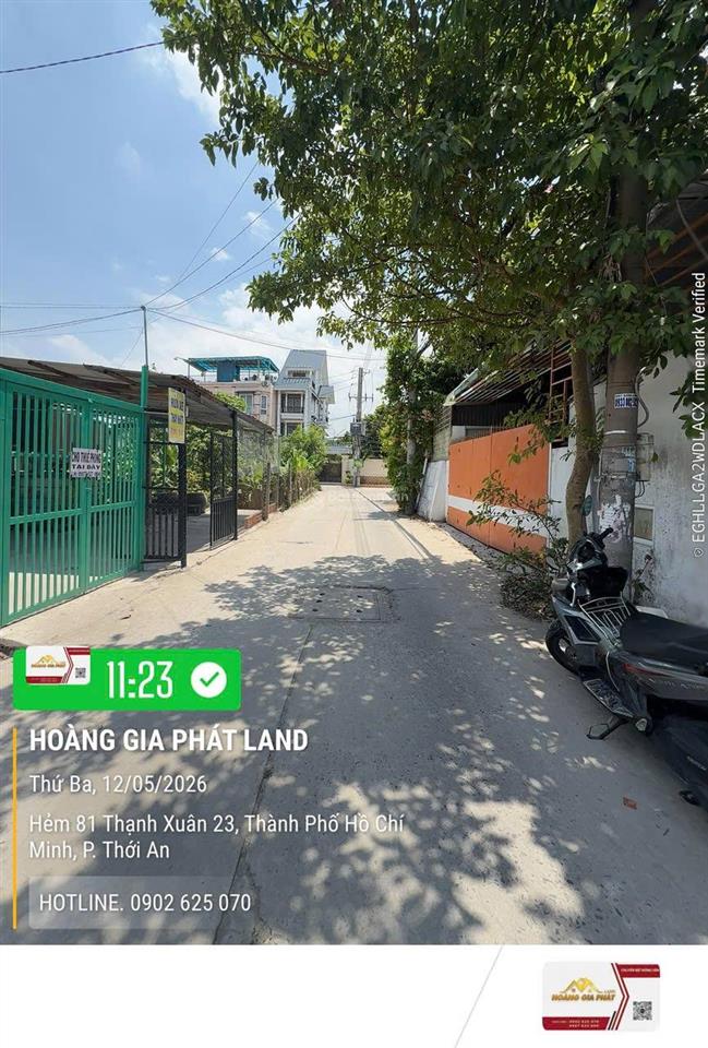 Đất 4m x 20m 75m2 thổ.hẻm thông 8m gần mt hà huy giáp  ngã tư ga. giá rất tốt  có 2 lô liền kề.