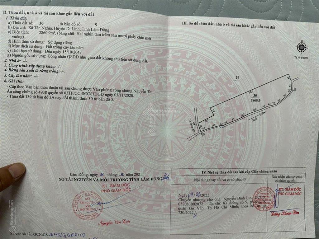 Cần tiền bán gấp 8.370m² đất di linh view sông đồng nai, mặt tiền đẹp  giá chỉ 4,6 tỷ