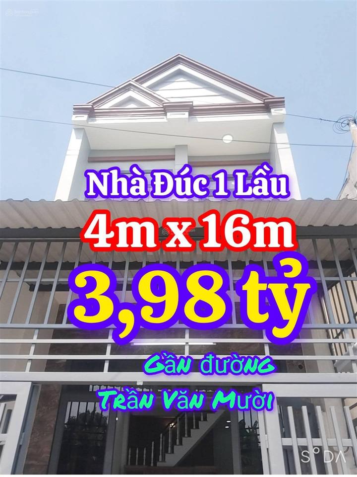 Bán nhà đúc 1 lầu 4m x 16m gần ủy ban xã xuân thới đông hóc môn