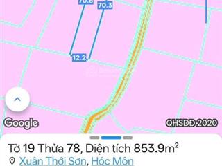 Bán lô đất 829m2 mặt tiền đường trương thị như hóc môn