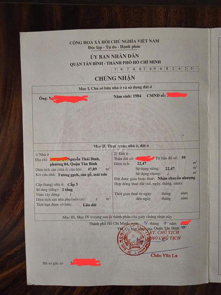 Bán nhà 3 tầng, hẽm thông, trung tâm SG