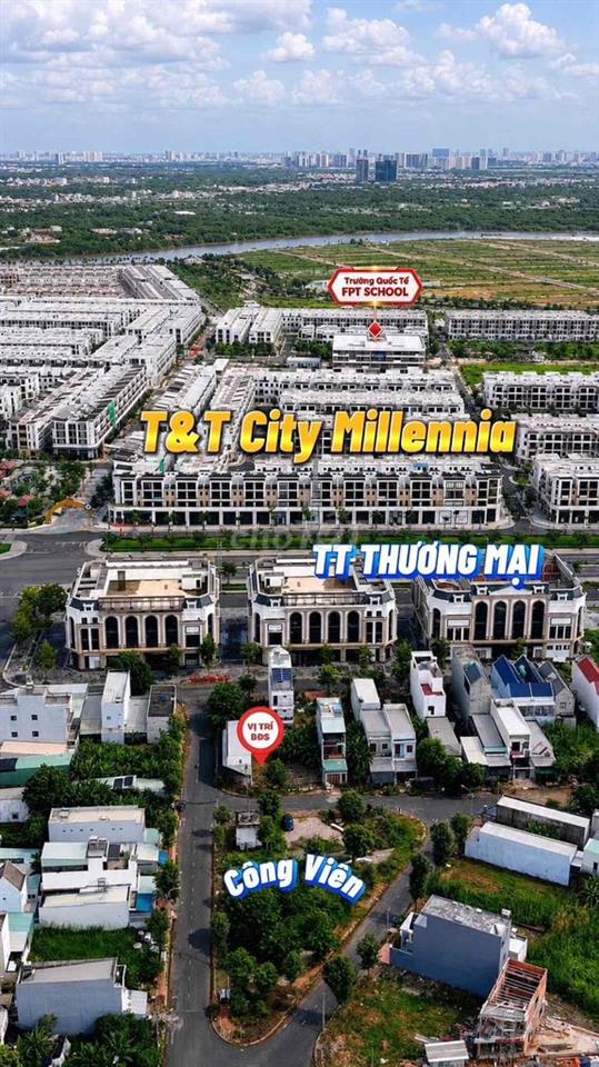 KDC Thái Sơn Long Hậu . Nền đất 100m2 ,View Công viên .Gần trường FPT