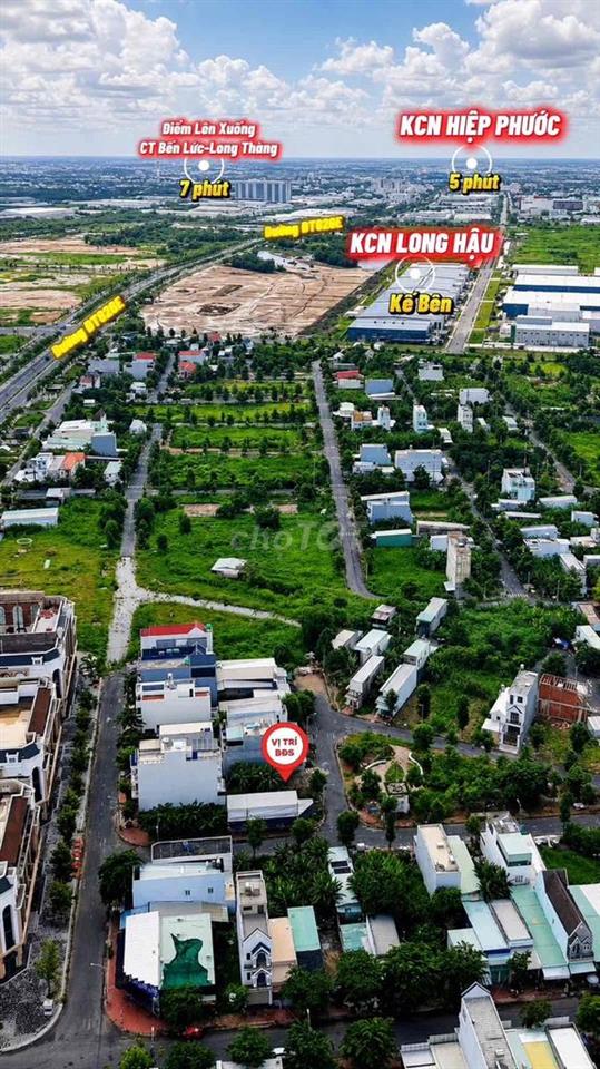 KDC Thái Sơn Long Hậu . Nền đất 100m2 ,View Công viên .Gần trường FPT