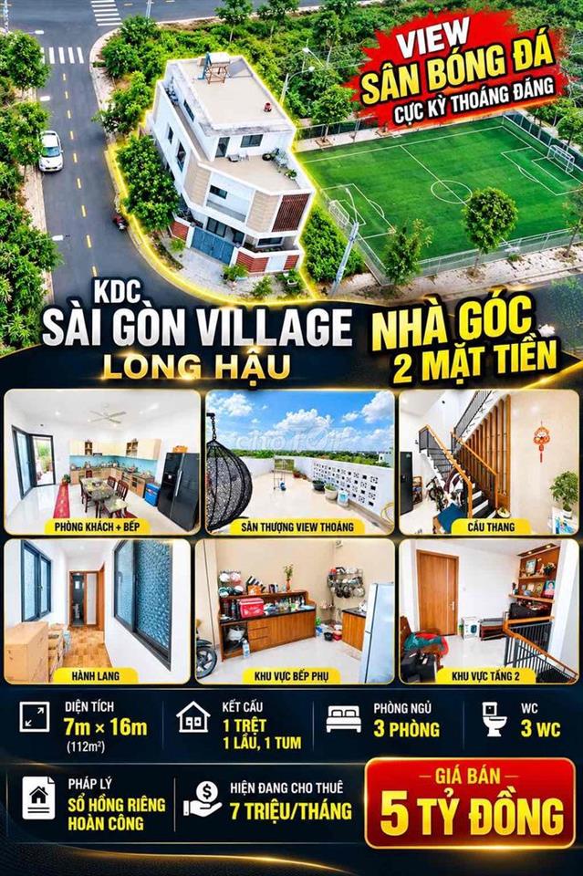 kDC Sài Gòn Villagec.Căn Góc 2 mặt tiền . 1 trệt , 1 lầu , Sân Thượng