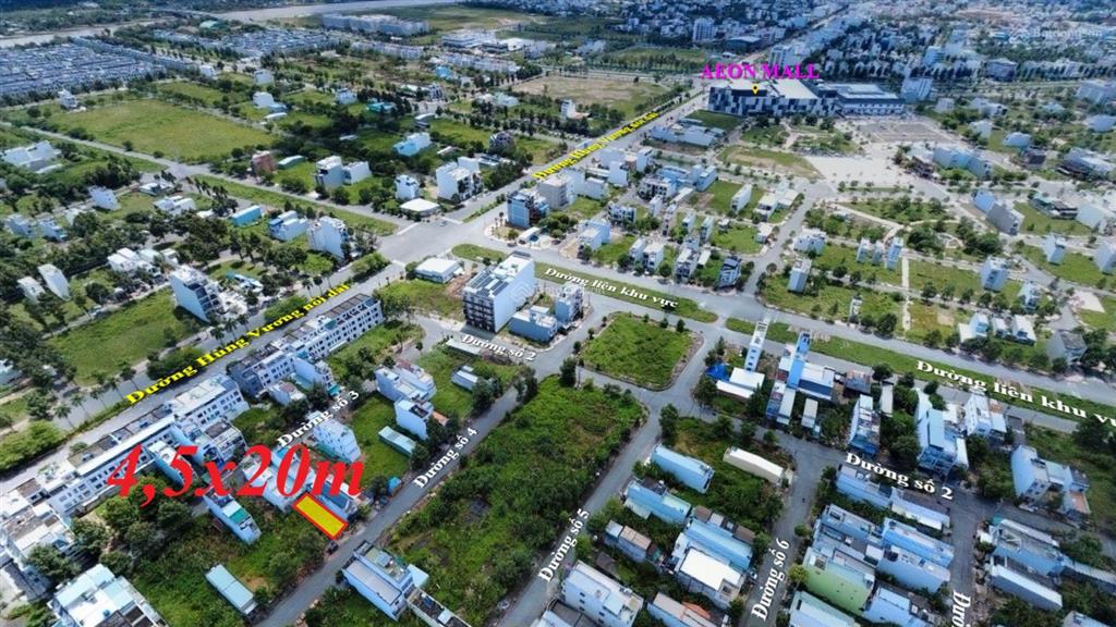 Nền 4,5x20m, ngay trung tâm aeon tân an