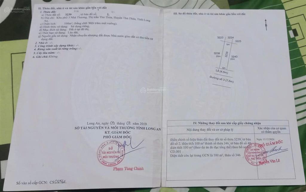 Cần bán lô đất giá rẻ trung tâm thủ thừa