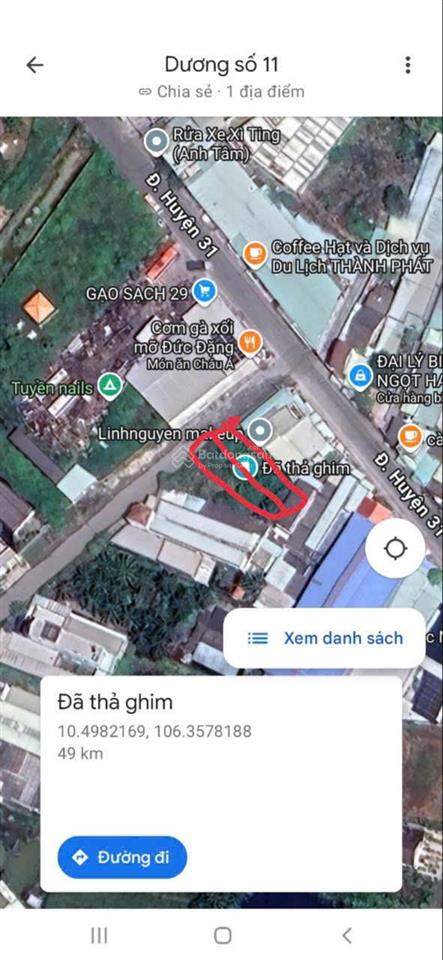Chính chủ cần bán đất thổ cư mặt tiền đường số 11 ngay ngã 3 đường huyện 31