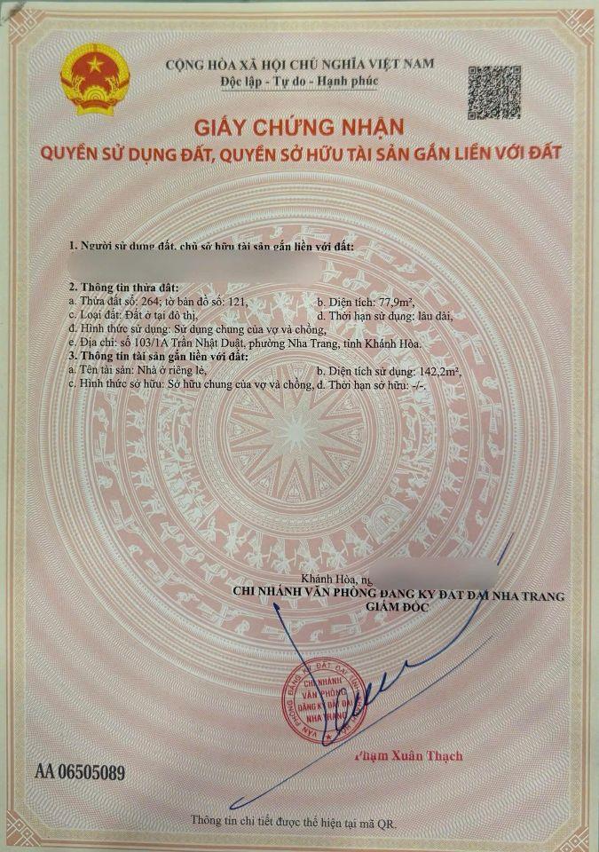 Bán Nhà Trần Nhật Duật - 01 Tầng – Trung Tâm Nha Trang – Chỉ 6,9 Tỷ