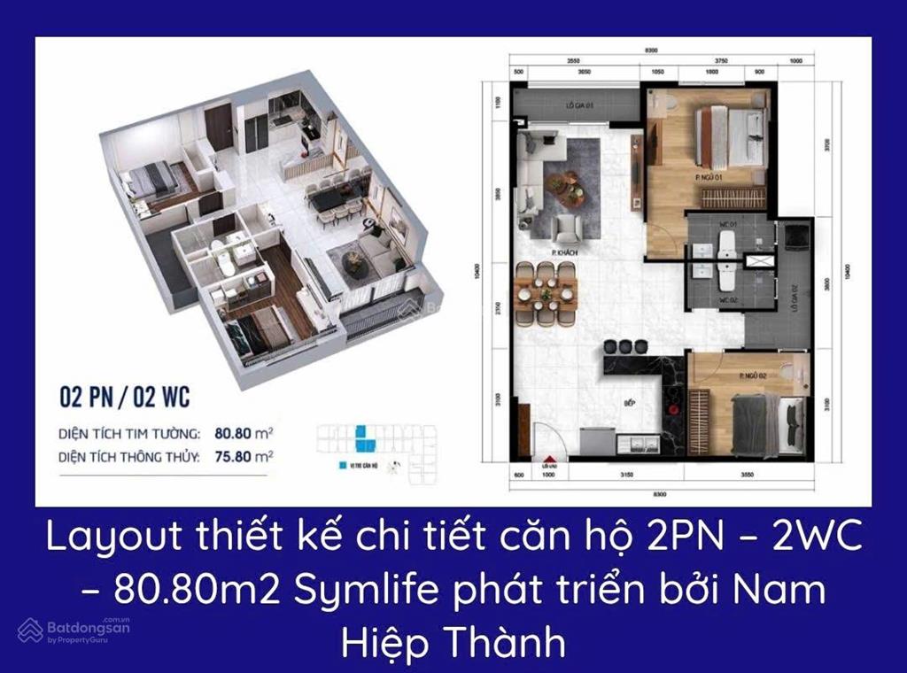 Chính chủ bán căn hộ symlife 2pn 2wc