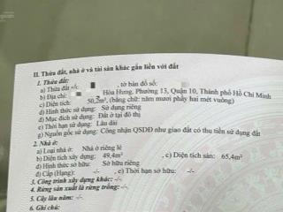 (6,8 tỷ tl) nhà cmt8, hòa hưng, 3,9m x 14m, 50m..!