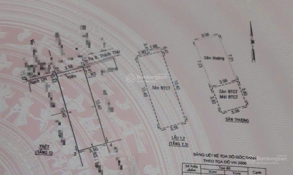 ( 6,2 tỷ tl) 39m2. nhà 4 tầng thành thái, xe hơi đậu cách nhà 10m..!