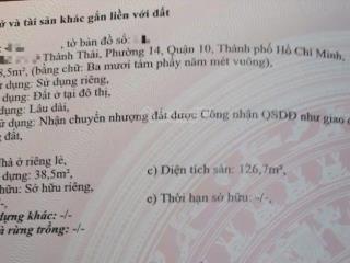 ( 6,2 tỷ tl) 39m2. nhà 4 tầng thành thái, xe hơi đậu cách nhà 10m..!