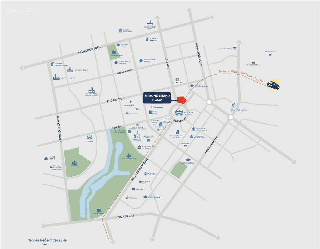 Bán căn hộ chung cư nam mekong grand plaza, 55 triệu / m2, 36m2, 1pn, 1wc, trực diện ga metro
