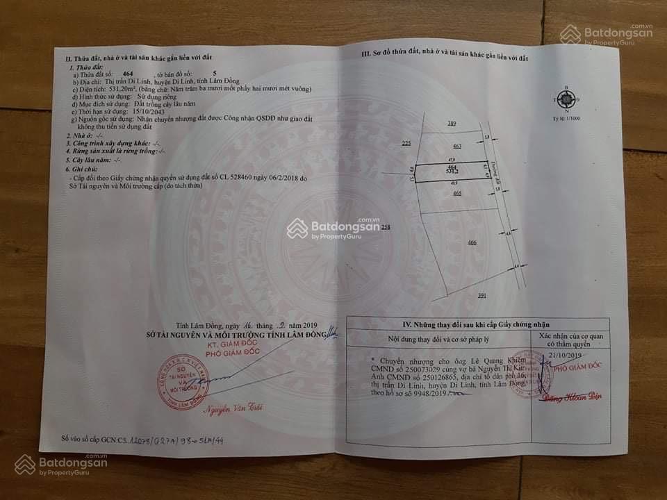 Chính chủ cần bán đất hồ đông di linh, giá 650 triệu, đất đẹp. sổ hồng chính chủ
