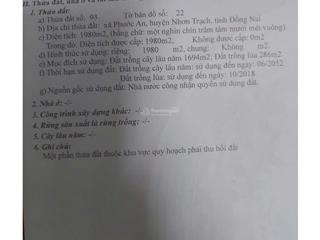 Bán đất đường lê hồng phong xã phước an, nhơn trạch giá rẻ