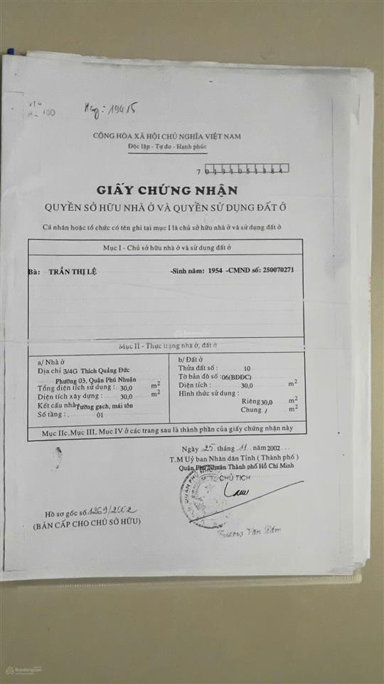 Bán nhà 30m2, 1 trệt 2 lầu sân thượng, 2 pn, sẵn sổ tại thích quảng đức, p.3, q.phú nhuận