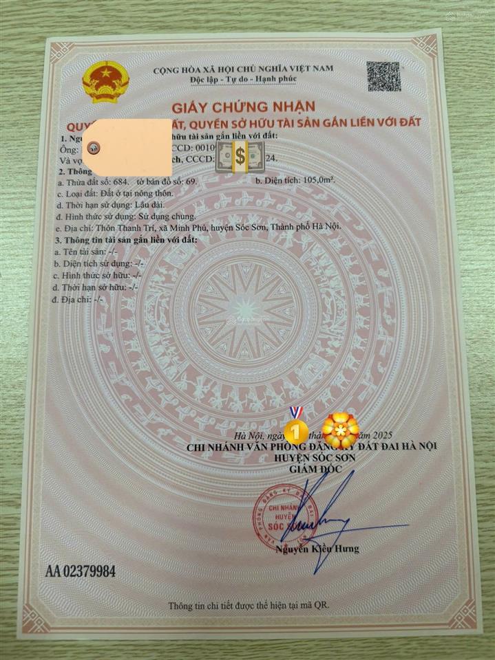Bán mảnh đất áp góc gần bìa làng và ngã 3 chợ kinh doanh sầm uất thanh trí, xã kim anh, tp hà nội