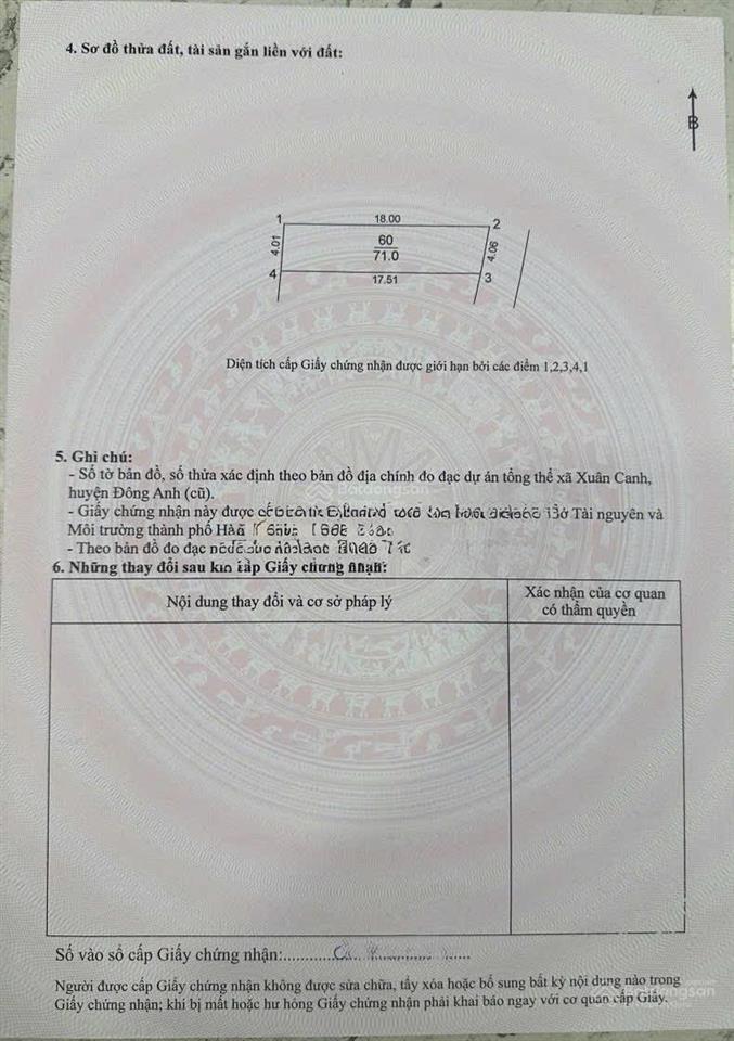 Bán 71m2 đất bìa làng xuân canh  đông anh giá sập nguồn, vị trí vàng