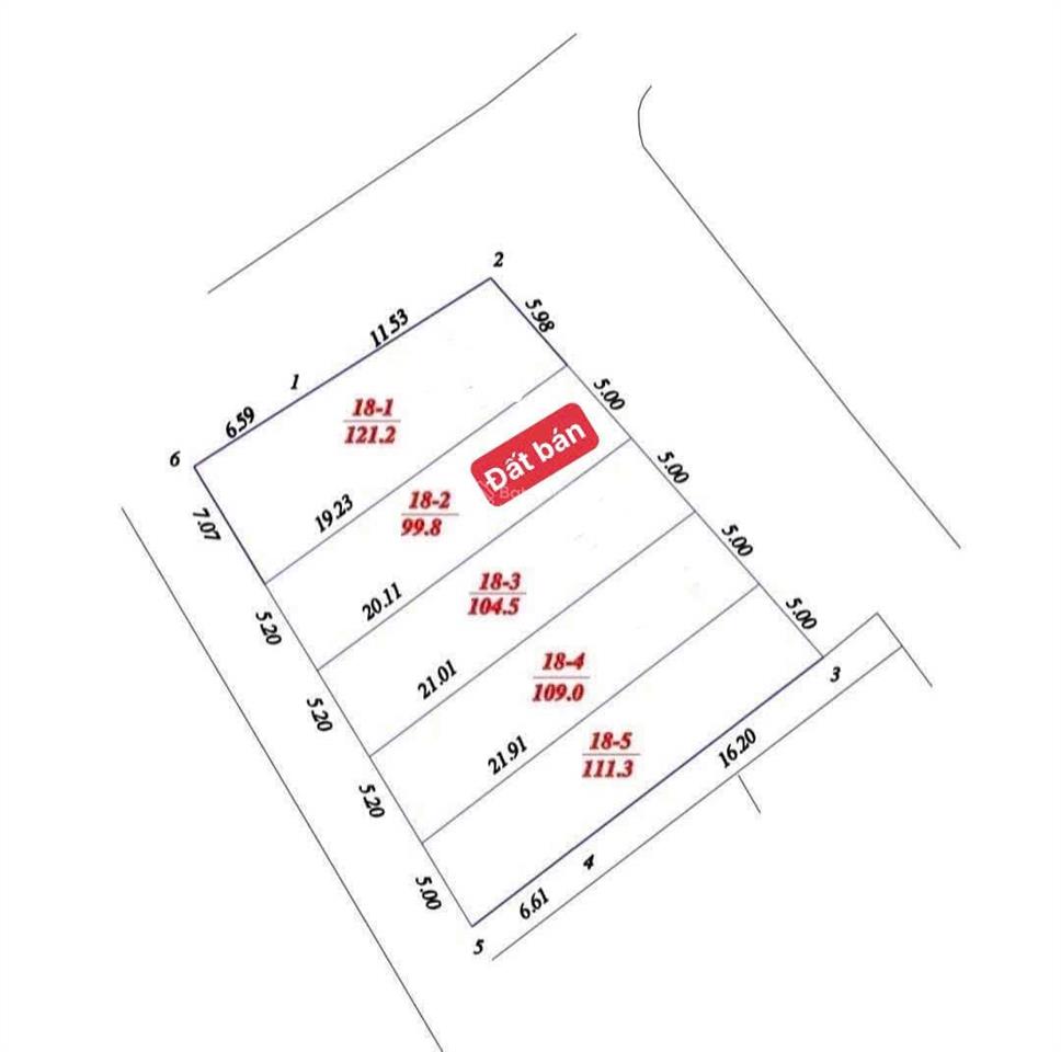 Bán lô áp góc 99,8m2 bìa làng 2 mặt tiền thôn nam cương, xã nội bài, hà nội