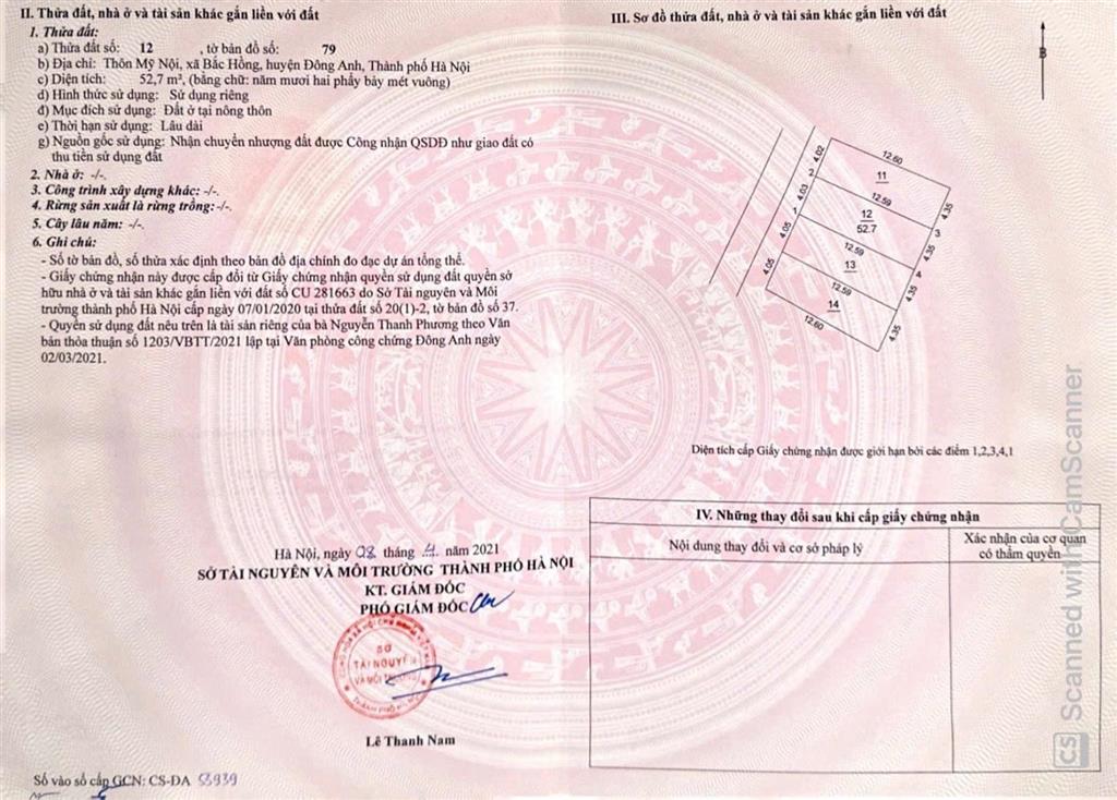 Bán mảnh 53m2 đất đẹp  vị trí vàng tại bìa làng thôn mỹ nội, xã phúc thịnh, hà nội