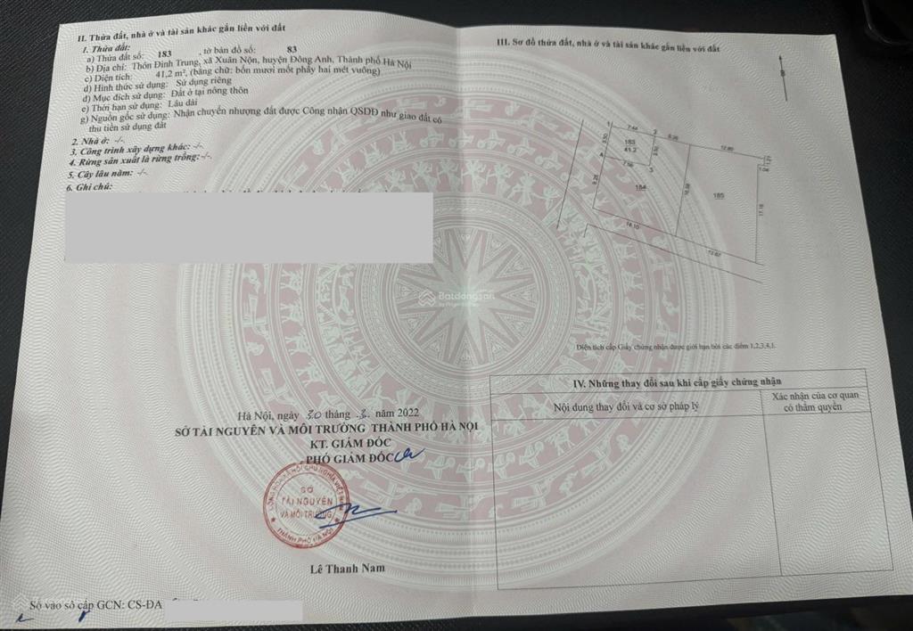 Bán 41.2m2 đất bìa làng thôn đình trung, xã thư lâm, tp hà nội
