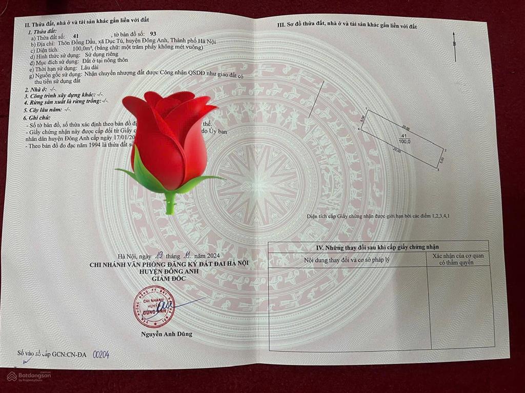 Siêu phẩm 100m2 đất trục chính thôn đồng dầu, xã đông anh, tp hà nội  đón sóng vin yên thường