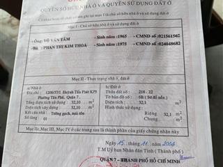 Bán nhà hẽm 1206 ht phát quân 7. 2 phòng ngủ + 2wc. giá 3,450 .  0901 311 ***