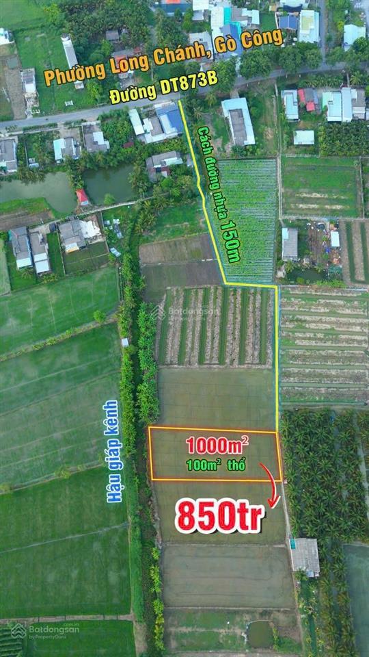 Bán nhanh 1000m2 đất tại p. long chánh  gò công. giá 850 triệu.  0901 311 ***