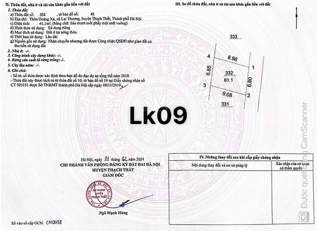 Lô đất đẹp hoàng xá lại thượng | mặt tiền rộng giá chỉ 1,599 tỷ