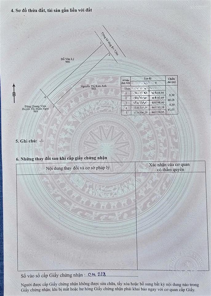 Bán đất 501m2 có 100m2 odt tại búng gội, cửa dương sổ đỏ riêng, gần đường lớn